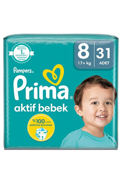 Prima Aktif Bebek 8 Numara 31 adet Bebek Bezi Ekonomik Paket