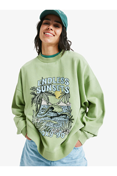 Roxy Линия Oversized - Оверсайз суитшърт с ефект на винтидж измиване за жени