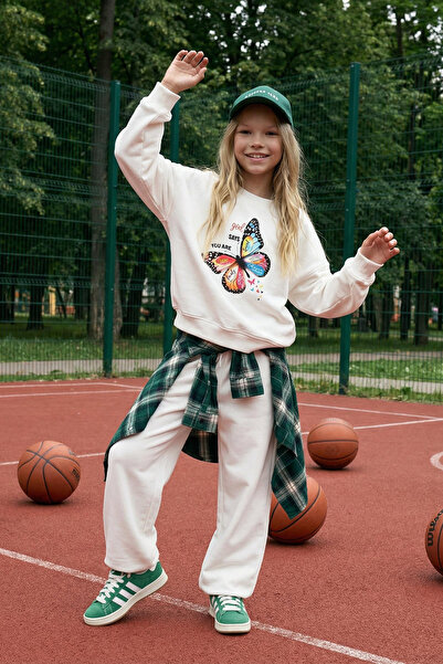 TRENDYOLKIDS Ecru Πλεκτό φούτερ για κορίτσια ελαφρύ - Λεπτό πλεκτό φούτερ με ...