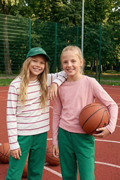 TRENDYOLKIDS Rosa gestreift-Rosa gerade 2er-Pack Mädchen-Baumwoll-Strick-T-Sh...