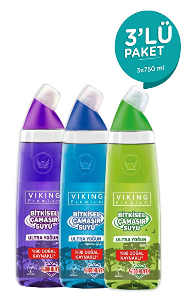 Viking Bitkisel Ultra Yoğun Çamaşır Suyu 3'lü Amber, Misk, Sandal Ağacı