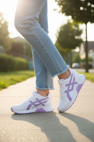 SOHO Weiß-Flieder Damen Sneaker 20654