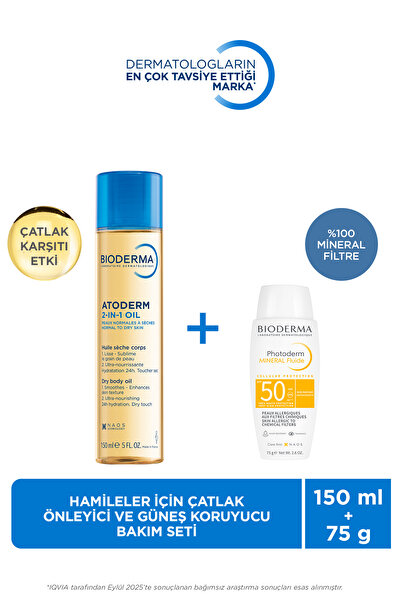 Bioderma Hamileler için Çatlak Önleyici Cilt Bakım Yağı ve Mineral Filtreli G...