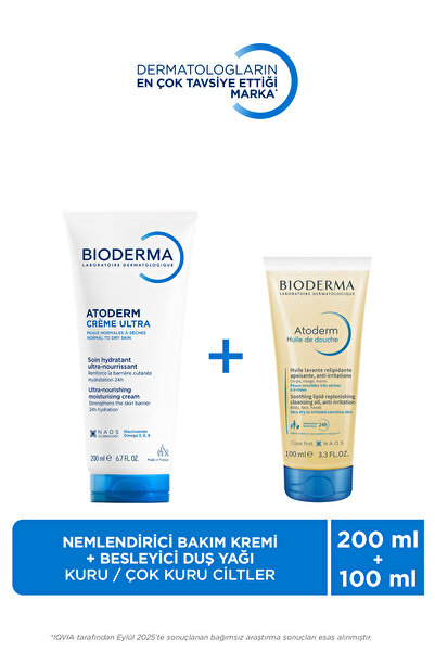 Bioderma Atoderm Kuru Cilt Nemlendirici Besleyici Duş Yağı 100 ml Ve Bakım Kr...