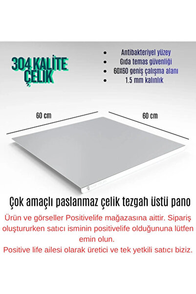 positivelife Çok Amaçlı Paslanmaz Çelik Krom Kesme Tahtası Ve Tezgah Üstü Pano