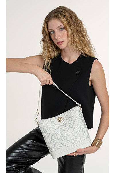 Pierre Cardin Monogram White Women's Shoulder Bag 05Po25Y2511