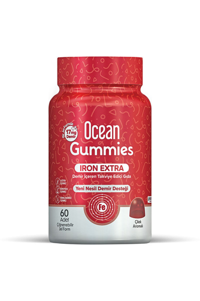 Orzax Ocean Gummies Iron Extra Demir İçeren Takviye Edici Gıda 60 Adet Çİğnen...