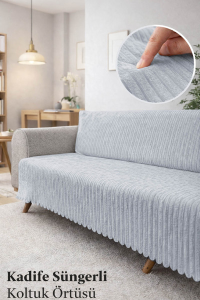 Faiend أريكة مخملية مع قاعدة إسفنجية مضادة للانزلاق - غطاء مقعد غطاء أريكة سرير