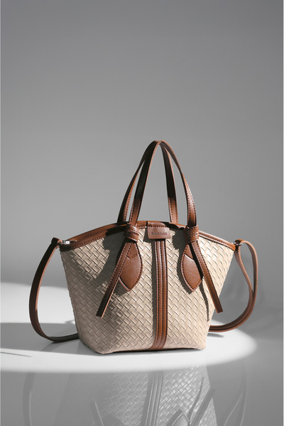 Rimense Γυναικεία τσάντα χεριού και ώμου με φερμουάρ, με επένδυση από βιζόν