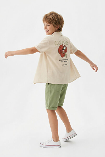 TRENDYOLKIDS Set de top de bază pentru băiat bej 100% bumbac