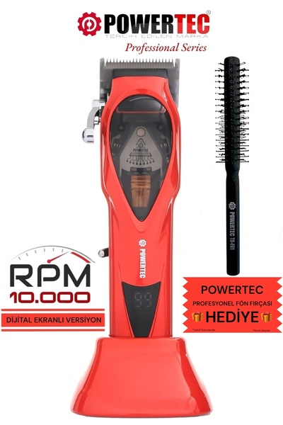 POWERTEC TR-3900 Profesyonel Şarjlı Saç Sakal Tıraş Makinesi Yüksek Devir 10....