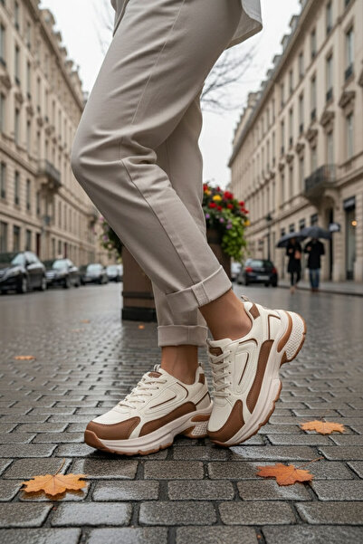 SOHO Beige-Hellbraune Damen-Sneakers 18802