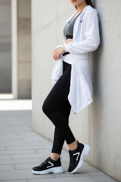 SOHO Schwarz-Weißer Damen-Sneaker 20610