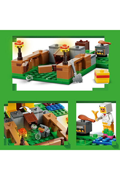 LEGO ® Minecraft® Tavuk Çiftliği 21585 - 7+ Yaş Çocuklar için Yaratıcı Oyuncak Yapım Seti (233 Parça)