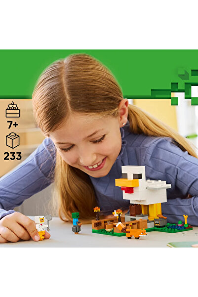 LEGO ® Minecraft® Tavuk Çiftliği 21585 - 7+ Yaş Çocuklar için Yaratıcı Oyuncak Yapım Seti (233 Parça)