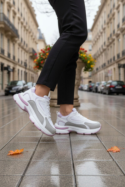 SOHO Ice-White-Lila-C Damen-Sneaker 18802