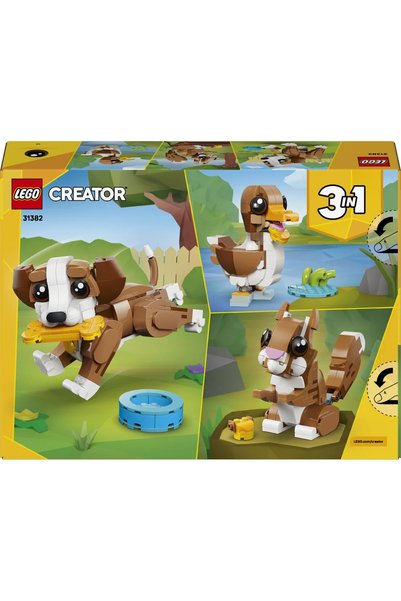 LEGO ®   Creator 3-in-1 Cute Animals: Puppy Dog 31382 – Toy Building Set for Ages 8+ (336P)