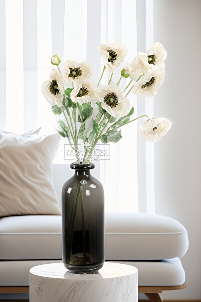 Yapay Çiçek Deposu Yapay Çiçek 4lü Prenses Çiçeği Dalı 60 cm Krem