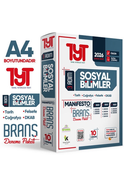 İnformal Yayınları 2026 YKS TYT Sosyal Bilimler 3 Adım Manifesto 10 Adet Bran...
