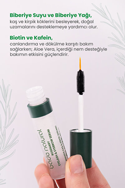Bade Natural Biberiye Yağı Kaş Kirpik Bakım Serumu Besleyici ve Güçlendirici 10 ml