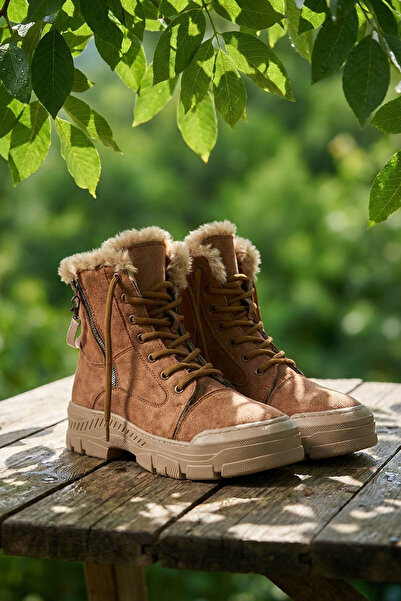 SOHO Damskie buty zamszowe w kolorze tan - model Bootie z 20007 r.