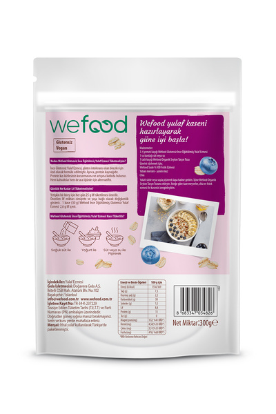 Wefood İnce Öğütülmüş Glutensiz Yulaf Ezmesi 300 gr 8683347034826