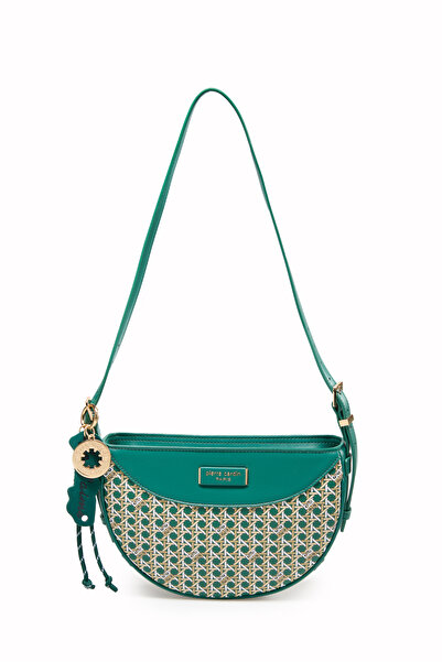 Pierre Cardin حقيبة كتف نسائية بتصميم مونوغرام رقمي باللون الأخضر 05PO25Y10706