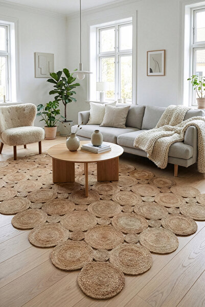 Koza Halı Natura El Dokuma Jüt Bohem Tarz Otantik Salon Oturma Odası Koridor ...