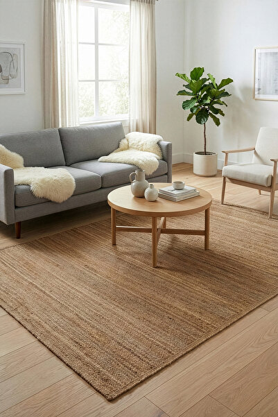 Koza Halı Natura El Dokuma Jüt Bohem Tarz Otantik Salon Oturma Odası Koridor ...