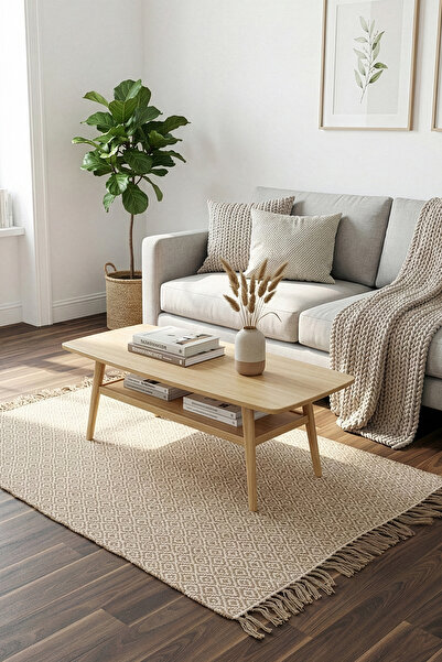 Koza Halı Natura El Dokuma Jüt Bohem Tarz Otantik Salon Oturma Odası Koridor ...