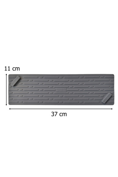 omilife Gri Uzun Silikon Gider Kapağı Koku Önleyici Lavabo Banyo Mutfak Balkon Gider 37x11 cm