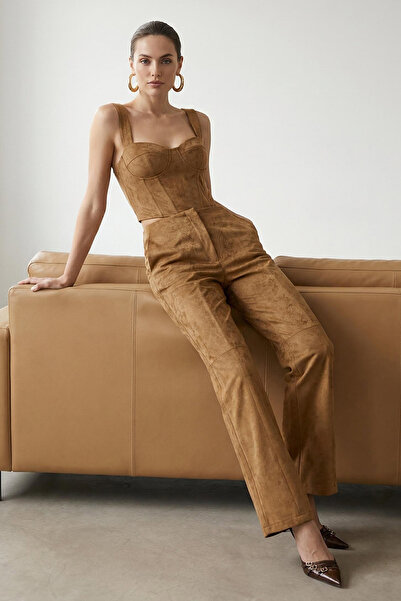 Trendyol Collection EXKLUSIVE Özel Koleksiyon Braune Flare Bootcut Suni Süet ...