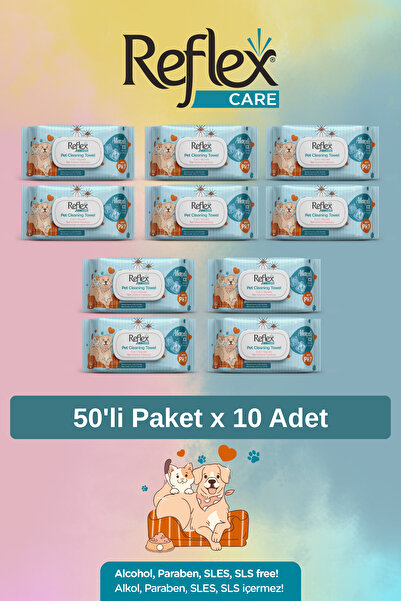 Reflex Care Evcil Hayvanlar için Çok Amaçlı Hijyenik Temizleme Mendili 50'li ...