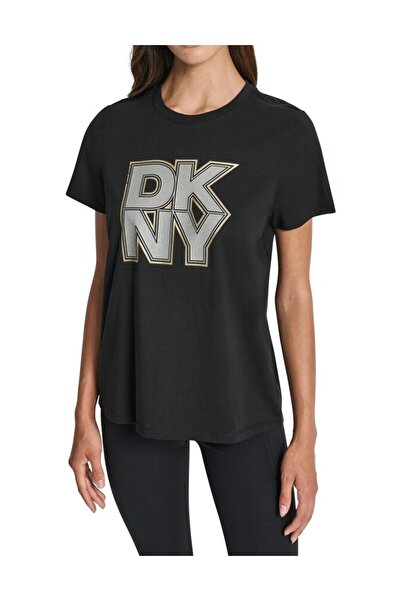 Dkny Tričko s krátkým rukávem, volný střih, kulatý výstřih, s logem ze smíšen...