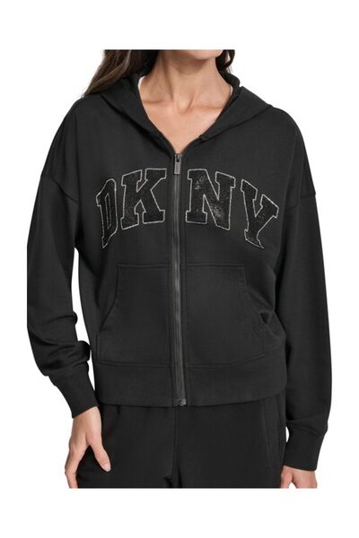 Dkny Mikina s kapucí a logem VARISTY s obloukovým designem, zdobená oslnivými...