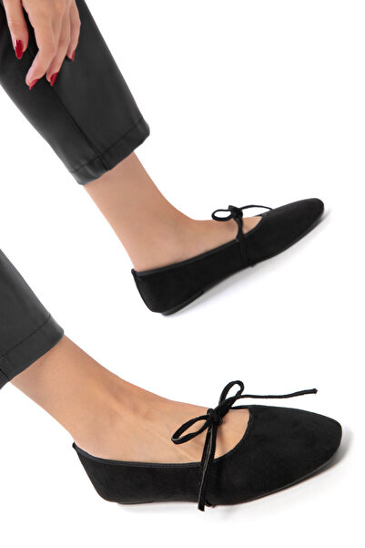 SOHO Balerini de damă din piele intoarsa neagra 21250