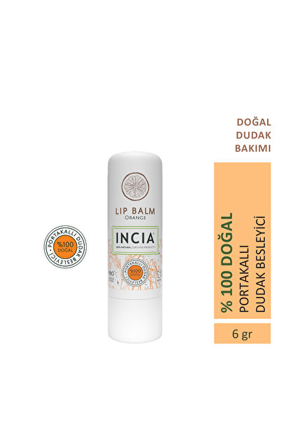Incia %100 Doğal Dudak Besleyici Portakal Bitkisel Nemlendirici Dudak Bakım K...