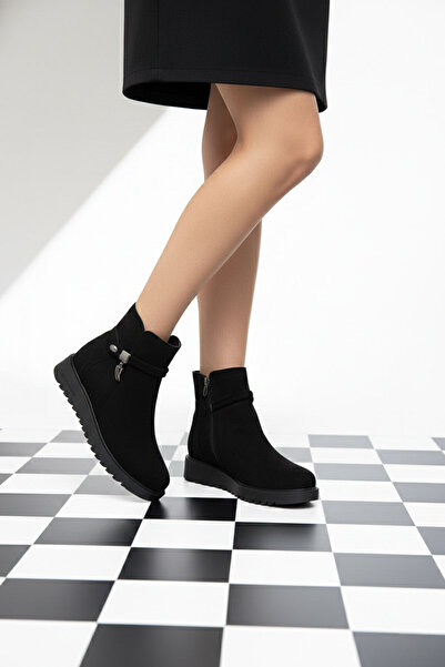 SOHO Czarne zamszowe damskie botki i botki 21041
