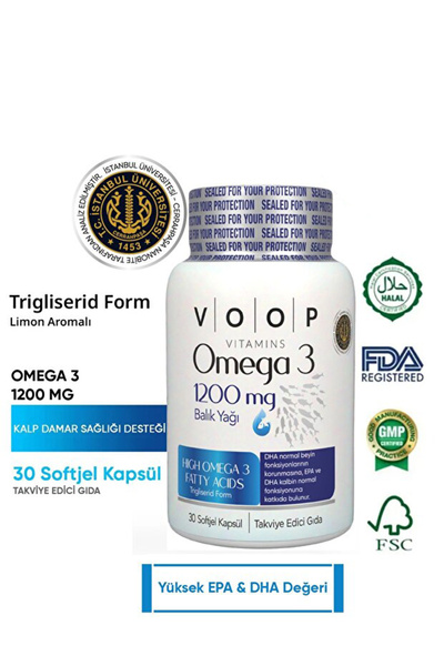 VOOP Omega 3 Balık Yağı 1200 Mg 30 Kapsül