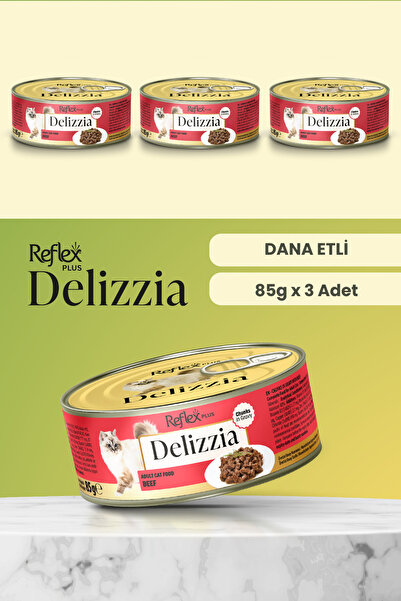 Reflex Plus Delizzia / Sos İçinde Parça Etli Dana Etli Yetişkin Kedi Maması 8...