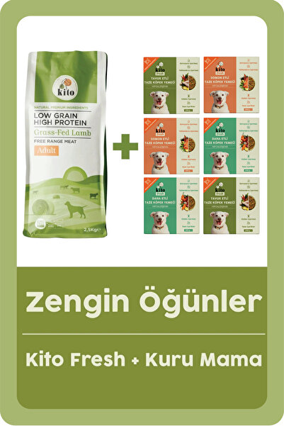 kito Kuzu Etli Yavru Köpek Maması 2.5 KG + Fresh %100 Taze İçerikli Mama Tanı...