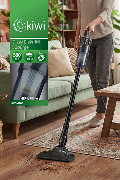Kiwi Kvc-4108 Dikey Elektrikli Süpürge - Yeni Siyah Renk -