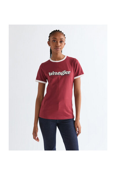 WRANGLER Дамска тениска RINGER TEE RUBY WINE