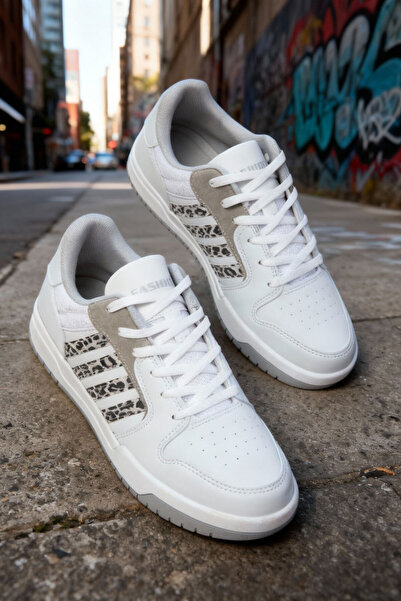 SOHO White-Black Leopard Unisex Sneaker 20835