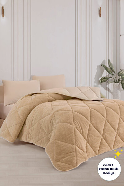 Formeya Cuvertură dublă de lux bej Wellsoft cu două fețe 195x215 cm