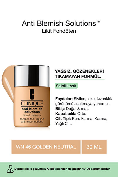 Clinique Anti Blemish Solutions Yağlı, Sivilce Eğilimli Ciltler İçin Likit Fo...