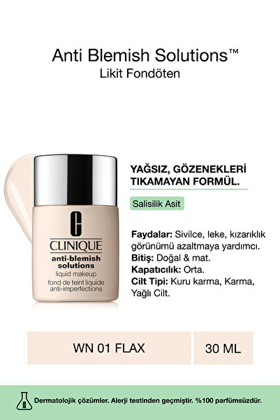 Clinique Anti Blemish Solutions Yağlı, Sivilce Eğilimli Ciltler İçin Likit Fo...