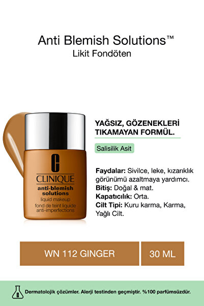 Clinique Anti Blemish Solutions™ Yağlı Ve Eğilimli Ciltler Için Likit Fondöte...