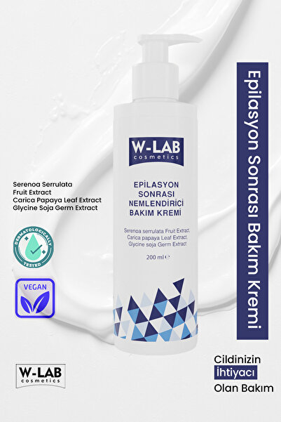 W-Lab Kozmetik Epilasyon Sonrası Nemlendirici Bakım Kremi 200 ml - Tüy Azaltı...