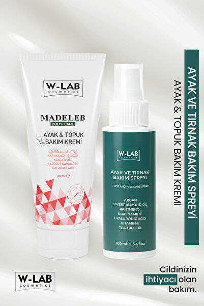 W-Lab Kozmetik Ayak Topuk Bakım Kremi 100 ML ve Ayak Tırnak Bakım Spreyi 100 Ml